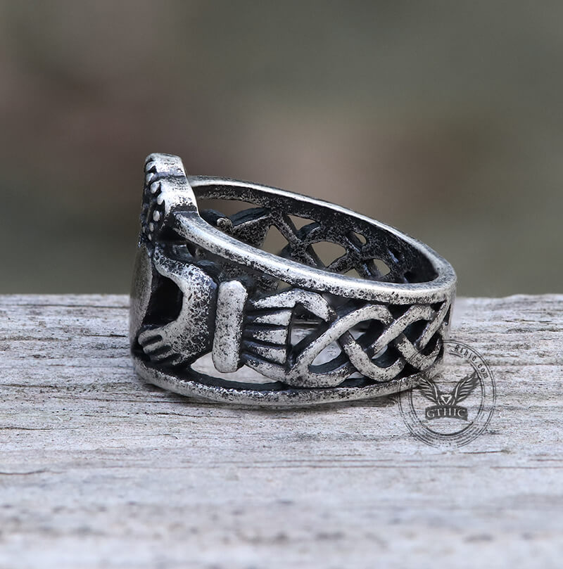 rish Claddagh Stainless Steel Wedding Ring | Gthic.com