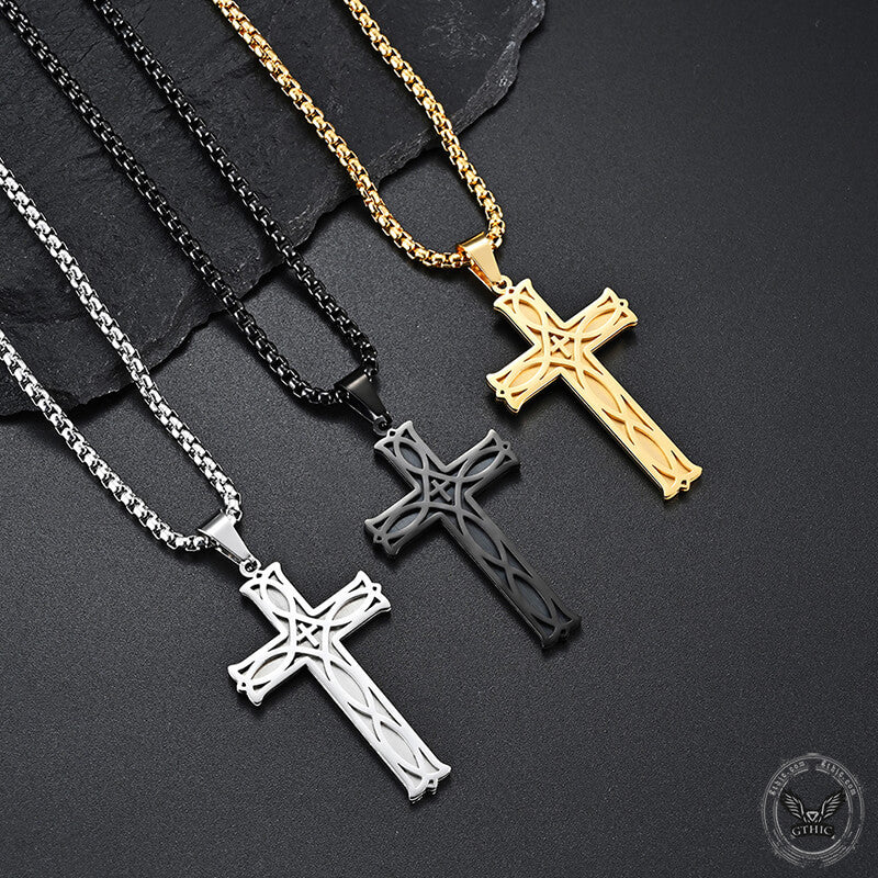 Irish Knot Stainless Steel Cross Pendant | Gthic.com