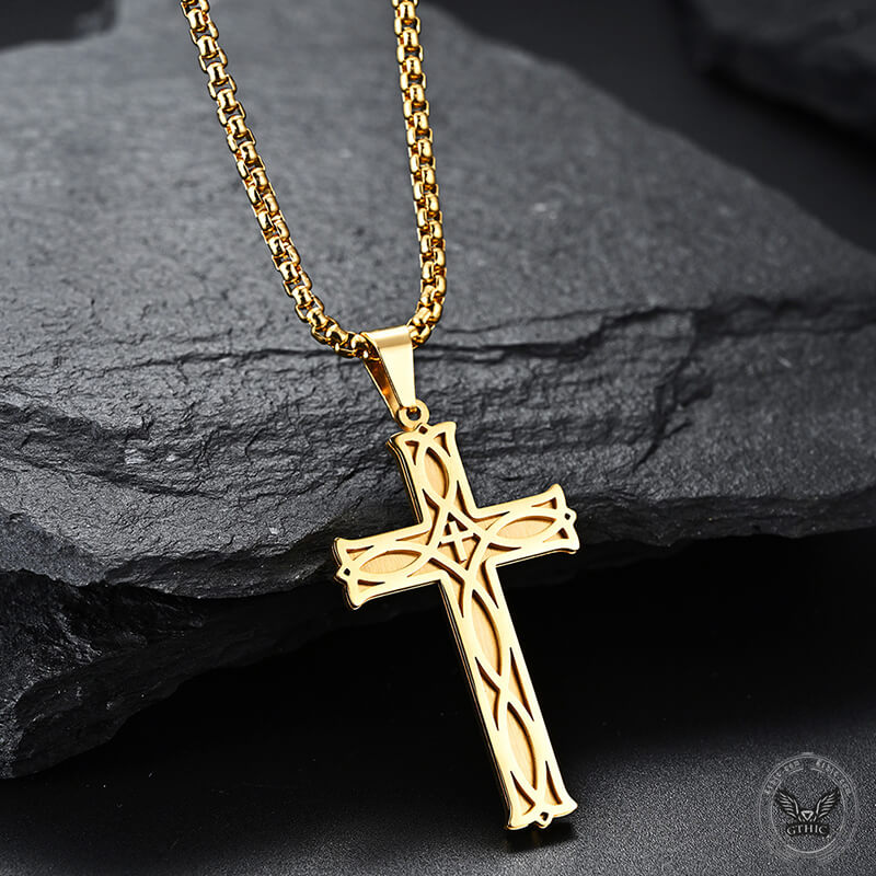 Irish Knot Stainless Steel Cross Pendant