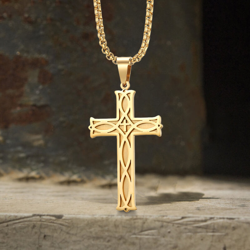 Irish Knot Stainless Steel Cross Pendant | Gthic.com