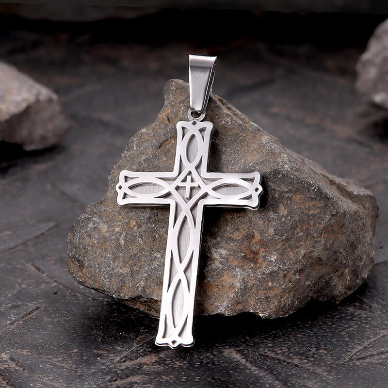 Irish Knot Stainless Steel Cross Pendant | Gthic.com