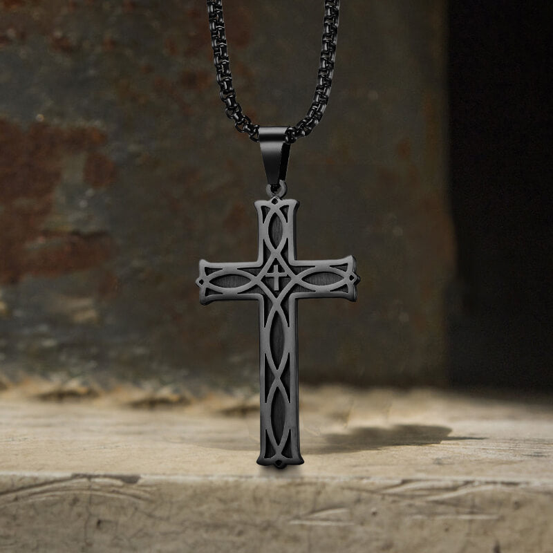 Irish Knot Stainless Steel Cross Pendant | Gthic.com