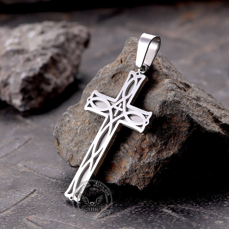 Irish Knot Stainless Steel Cross Pendant | Gthic.com