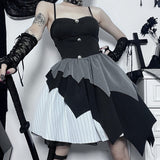 Irregular Bat Hem Polyester Gothic Dress | Gthic.com