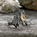 Irregular Black Bark Brass Gothic Ring | Gthic.com