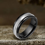 Irregular Brushed Stainless Steel Band Ring | Gthic.com