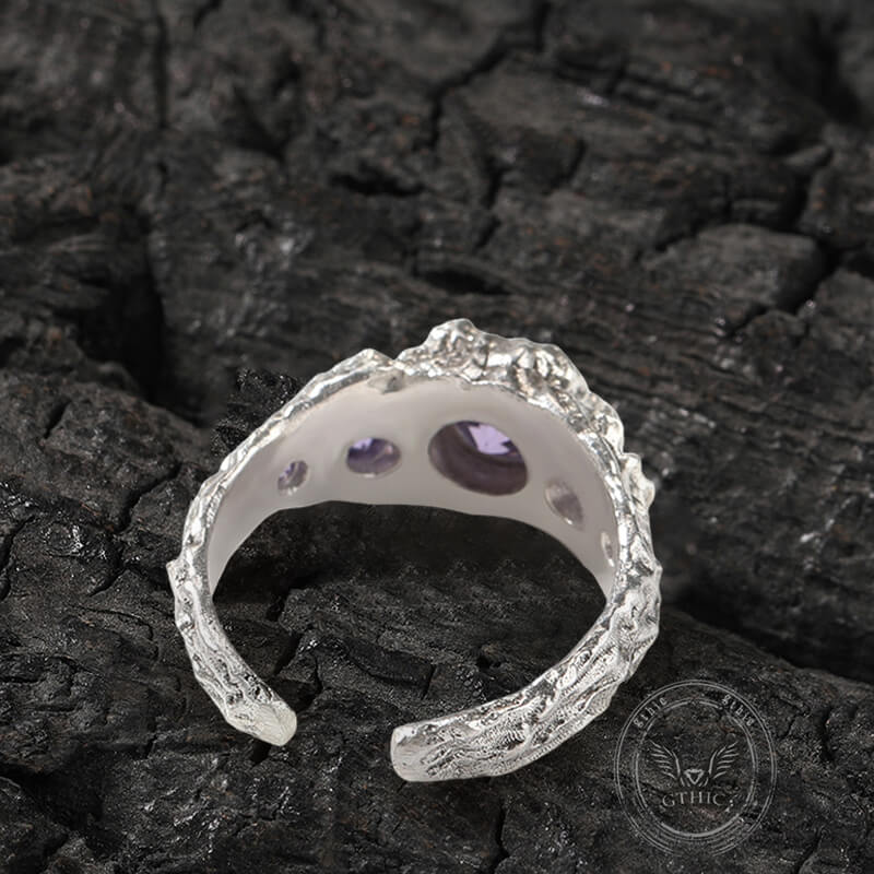 Irregular Lava Texture Sterling Silver Open Ring