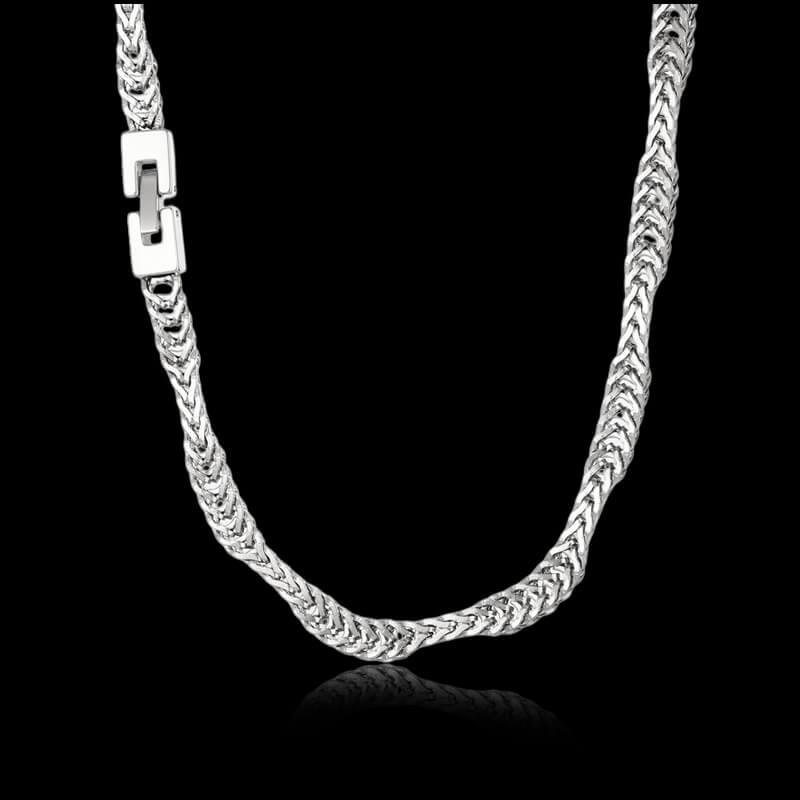 Irregular Wavy Stainless Steel Snake Chain 01 Silver | Gthic.com