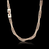 Irregular Wavy Stainless Steel Snake Chain 03 Rose Gold | Gthic.com
