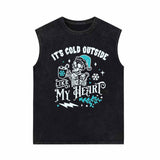 It’s Cold Outside Like My Heart Vintage Washed Vest Top | Gthic.com