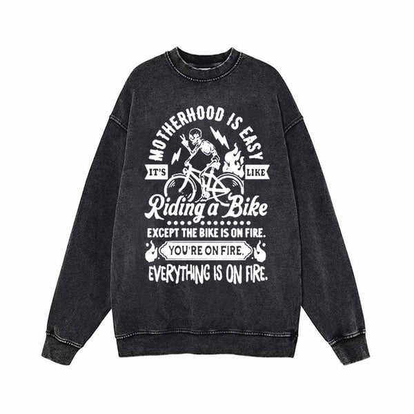 It’s Motherhood Is Easy Vintage Washed Sweatshirt | Gthic.com