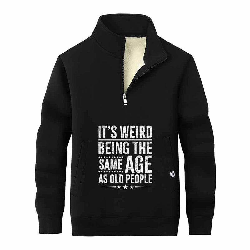 It's Weird Being Letters Stand Collar Zip Sweatshirt 01 | Gthic.com