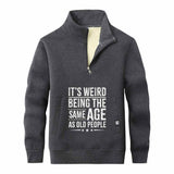 It's Weird Being Letters Stand Collar Zip Sweatshirt 02 | Gthic.com