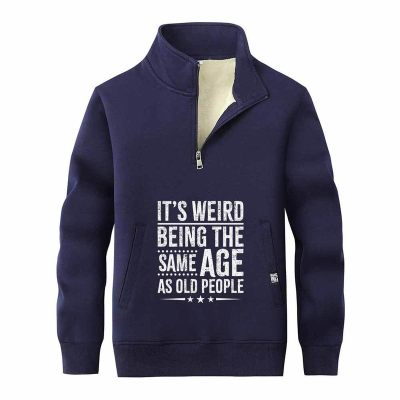 It's Weird Being Letters Stand Collar Zip Sweatshirt