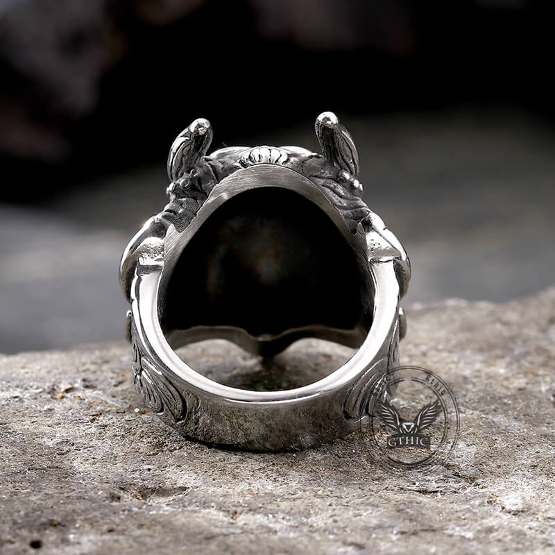 Japanese Demon Oni Stainless Steel Ring | Gthic.com