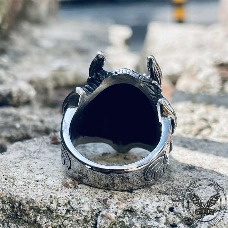 Japanese Demon Oni Stainless Steel Ring