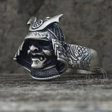 Japanese Helmet Samurai Sterling Silver Ring | Gthic.com