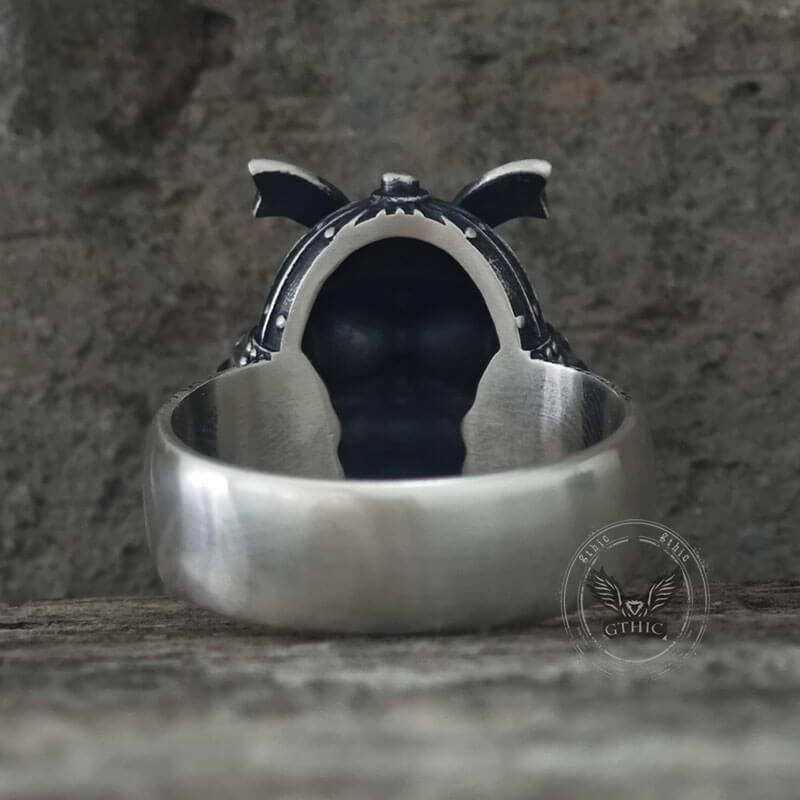 Japanese Helmet Samurai Sterling Silver Ring