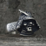 Japanese Helmet Samurai Sterling Silver Ring | Gthic.com