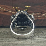 Japanese Mask Samurai Helmet Sterling Silver Ring