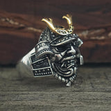 Japanese Mask Samurai Helmet Sterling Silver Ring | Gthic.com