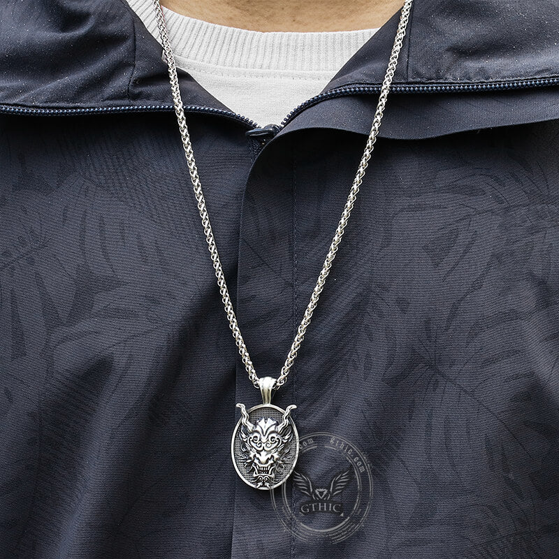 Japanese Oni Pure Tin Pendant