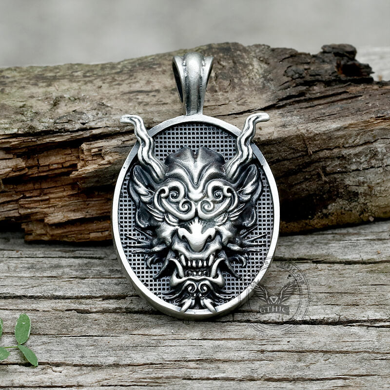 Japanese Oni Pure Tin Pendant | Gthic.com