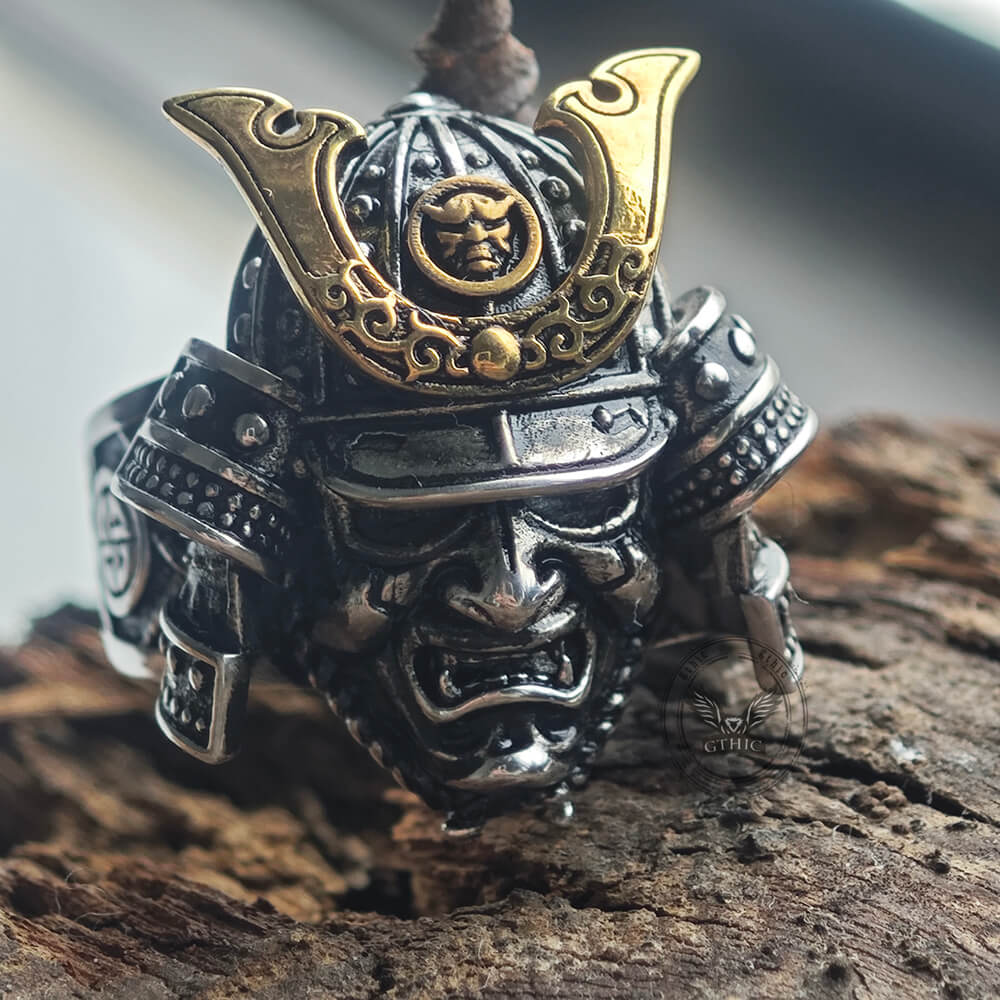 Japanese Samurai Helmet Sterling Silver Warrior Ring