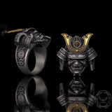 Japanese Samurai Helmet Sterling Silver Warrior Ring | Gthic.com