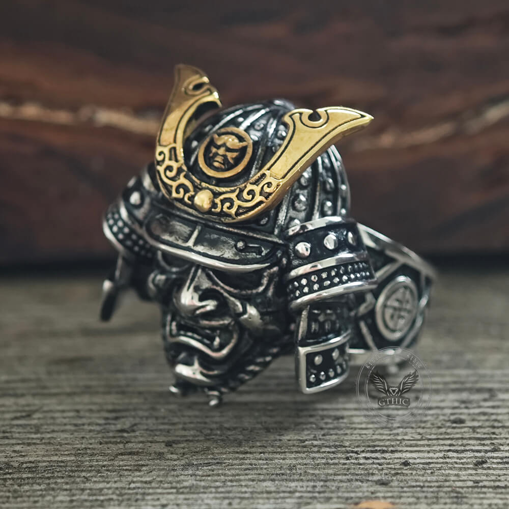 Japanese Samurai Helmet Sterling Silver Warrior Ring