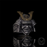 Japanese Samurai Helmet Sterling Silver Warrior Ring | Gthic.com