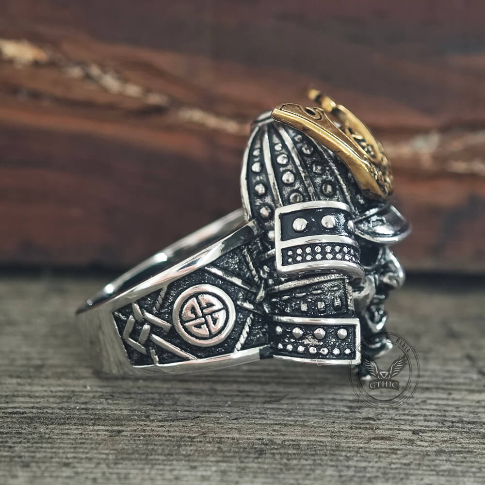 Japanese Samurai Helmet Sterling Silver Warrior Ring