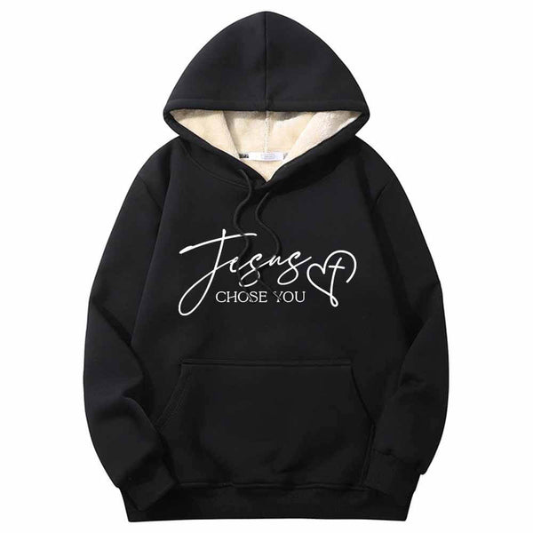 Jesus Chose You Christian Crew Collar Hoodie 01 | Gthic.com