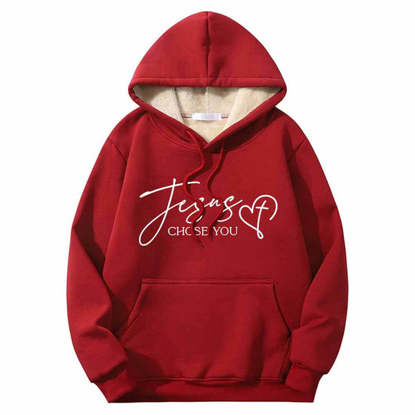 Jesus Chose You Christian Crew Collar Hoodie 02 | Gthic.com