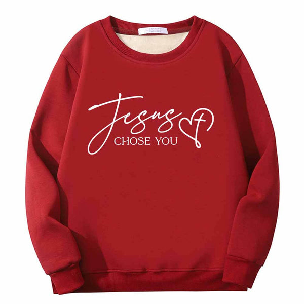 Jesus Chose You Christian Crew Collar Sweatshirt 02 | Gthic.com