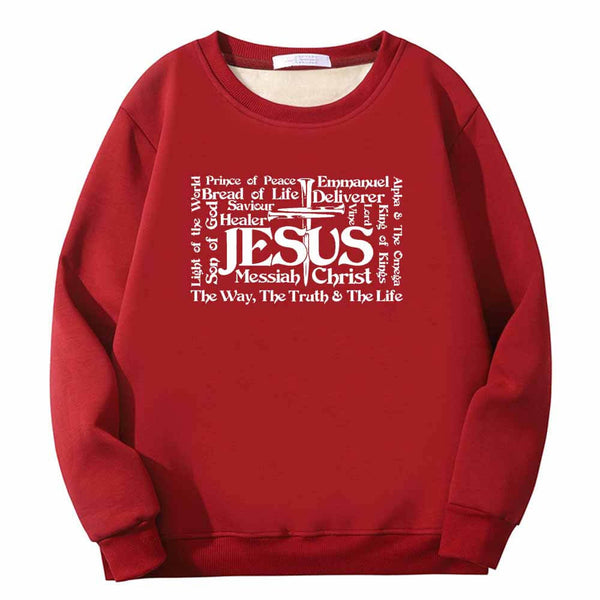 Jesus Cross Christian Crew Collar Sweatshirt 02 | Gthic.com