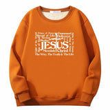 Jesus Cross Christian Crew Collar Fleece Sherpa Sweatshirt