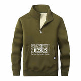 Jesus Cross Christian Stand Collar Zip Sweatshirt