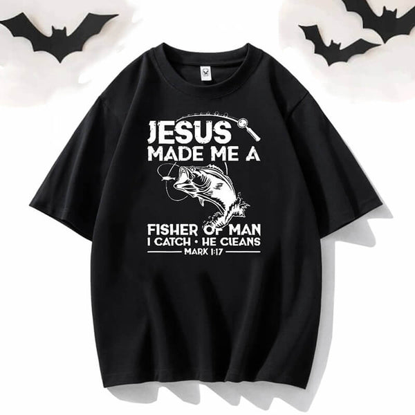 Jesus Made Me A Fisher Short Sleeve T-shirt | Gthic.com