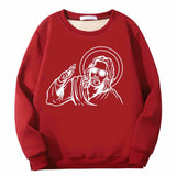 Jesus Wearing Sunglasses Crew Collar Sweatshirt 02 | Gthic.com