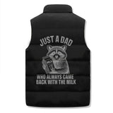 Just A Dad Raccoon Casual Zip Warm Vest Top 02 | Gthic.com