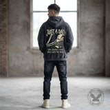 Just A Dad Skeleton Milk Carton Vintage Washed Hoodie | Gthic.com