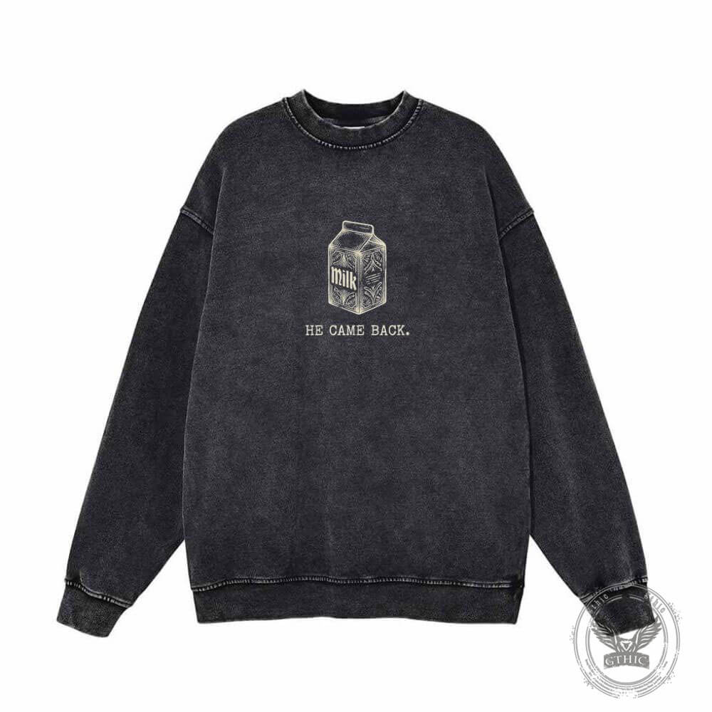 Just A Dad Skeleton Milk Carton Vintage Washed Sweatshirt | Gthic.com