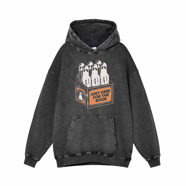 Just Here For The Boos Vintage Washed Hoodie | Gthic.com