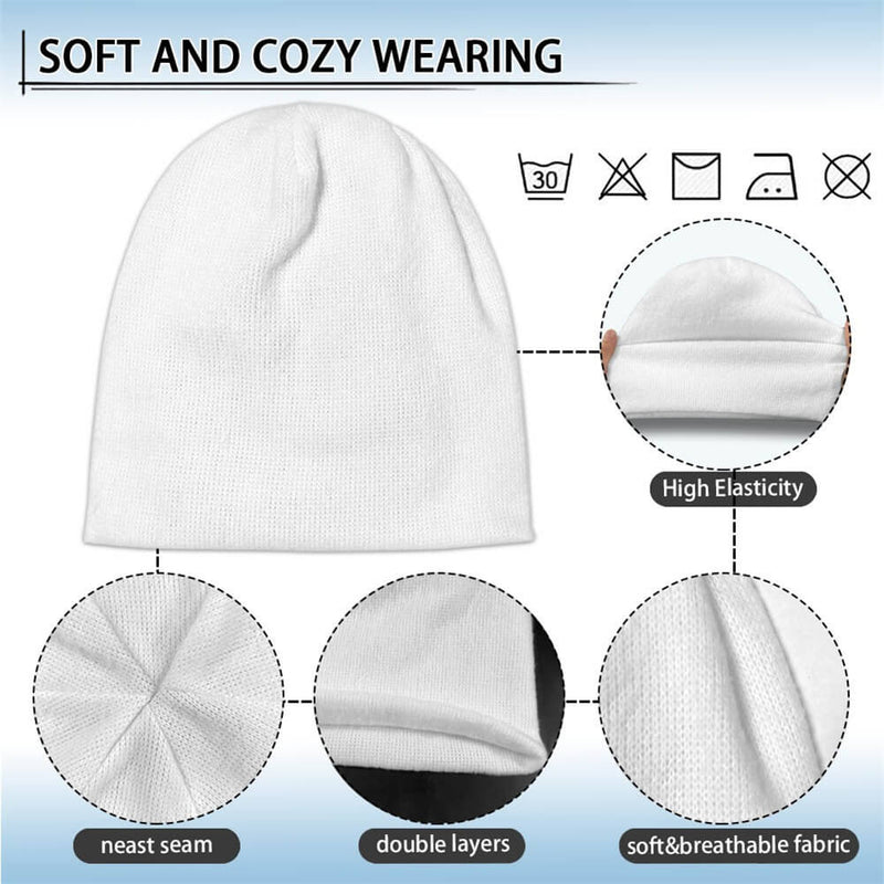 Terrible White Skull Print Warm Knitted Beanies Hat