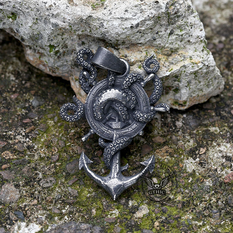 Kraken Octopus Stainless Steel Marine Pendant | Gthic.com