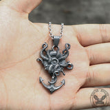 Kraken Octopus Stainless Steel Marine Pendant | Gthic.com