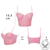 Lace Beaded Crystal Rhinestone Bustier Corset Crop Top | Gthic.com
