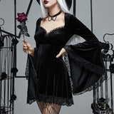 Lace Collar Flounce Sleeve Gothic Dress | Gthic.com