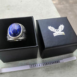 Lapis Lazuli Archangel Michael Sterling Silver Gemstone Ring